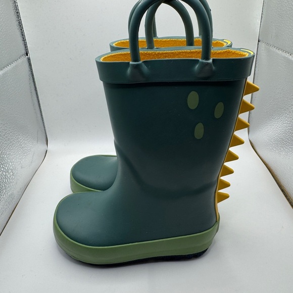 Target Toddler Size 5 Boys Blue Green and Yellow Dinosaur Rain Boots Rainboots - Picture 5 of 9